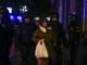 Una de las detenidas durante la acampada contra la amnistía celebrada en la Carrera de San Jerónimo, frente al Congreso de los Diputados, esta noche de sábado, en Madrid. EFE/Borja Sánchez Trillo