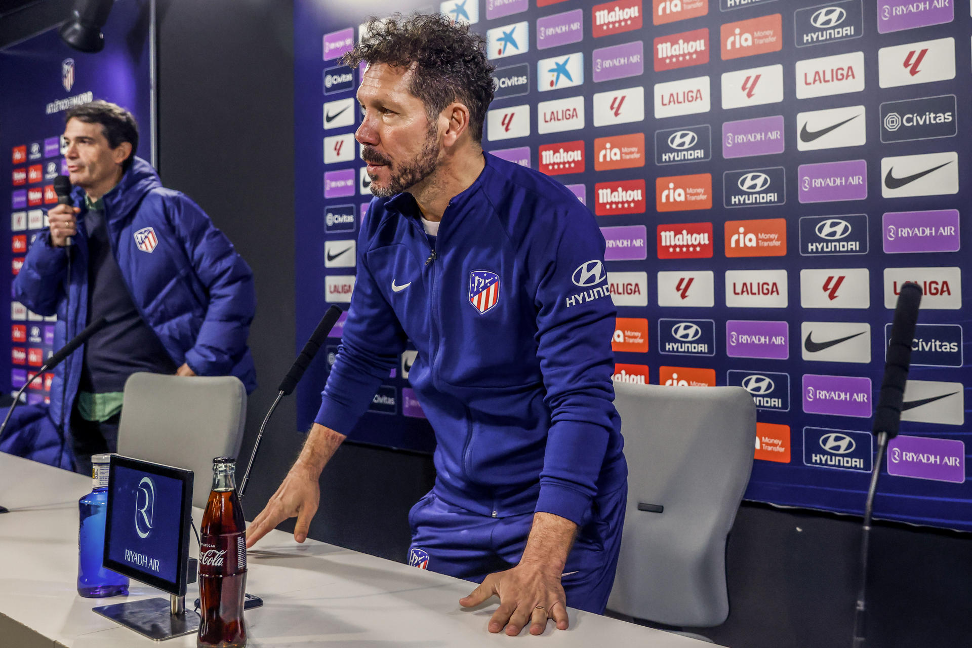 Simeone, en rueda de prensa. EFE/ Aitor Martín
