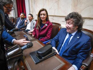 Fotografía cedida por Senado Argentina que muestra al líder de la fuerza política de ultraderecha La Libertad Avanza, Javier Milei . EFE/Senado Argentina