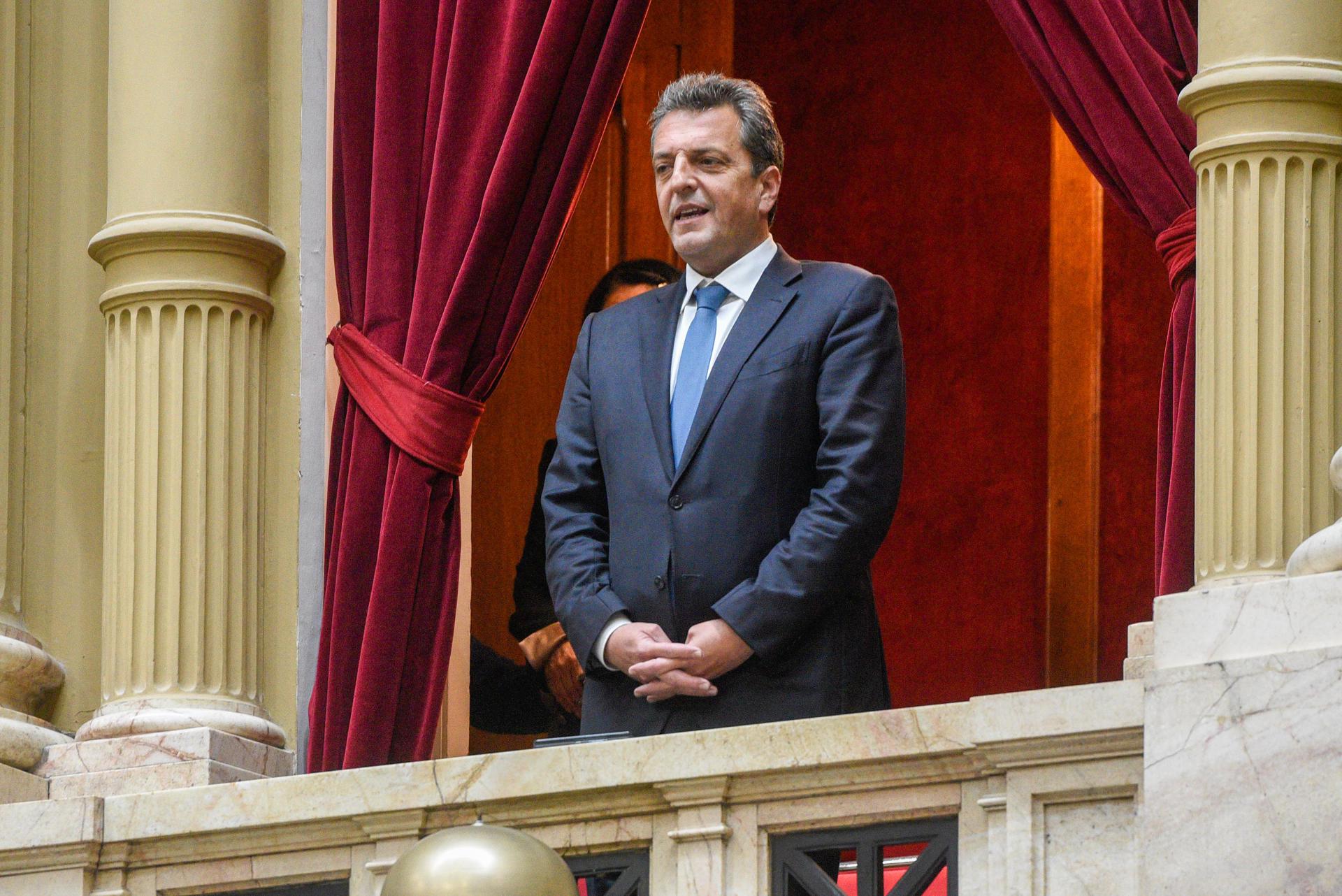 Fotografía cedida por Senado Argentina que muestra al actual ministro de Economía y aspirante peronista a la Presidencia, Sergio Massa. EFE/Senado Argentina
