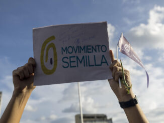 Seguidores del partido Movimiento Semilla, del presidente electo de Guatemala, Bernardo Arévalo, en una fotografía de archivo. EFE/Esteban Biba