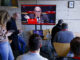 Los periodistas siguen la intervención del tesorero de la Real Federación Española de Fútbol (RFEF), Eduardo Bandrés, desde la sala de prensa, este jueves durante la celebración de la Asamblea Extraordinaria . EFE/Zipi