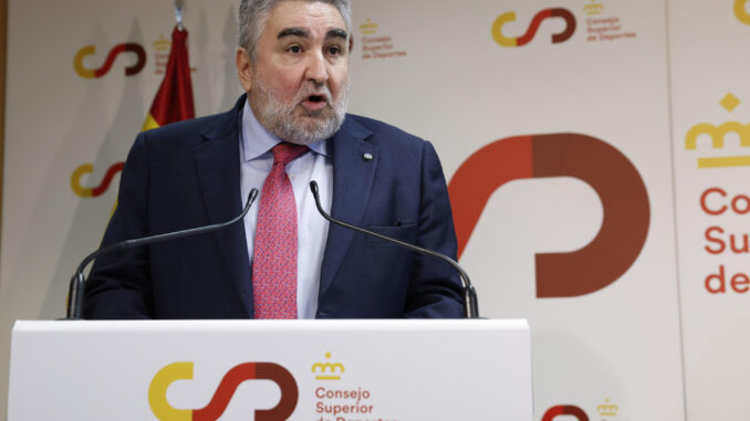 José Manuel Rodríguez Uribes, toma posesión como presidente del Consejo Superior de Deportes (CSD), este jueves en Madrid. EFE/JJ Guillén
