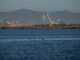 En la imagen, vista general del puerto de Valencia visto desde la playa de la Creu, el pasado martes. EFE/Biel Aliño