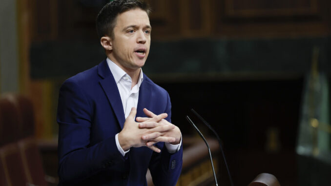 El diputado de Sumar, Íñigo Errejón, interviene en la sesión de Control al Ejecutivo que este miércoles celebra el Congreso. EFE/Chema Moya
