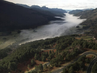 Imagen aérea del Valle de Belagoa en una jornada donde el cielo ha amanecido en el último día del año con intervalos nubosos al principio e irá aumentando a nuboso o cubierto con intervalos de nubes bajas, medias y altas. EFE/Jesús Diges