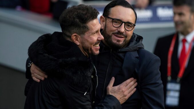 Simeone y Bordalás, en una foto de archivo. EFE / Rodrigo Jimenez
