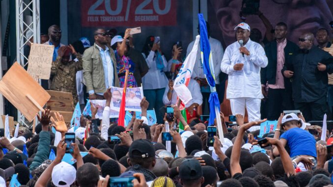 El presidente de República Democrática de Congo, Felix Tshisekedi, durante la última campaña electoral. EFE/EPA/CHRIS MILOSI
