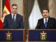 El presidente del Gobierno español, Pedro Sánchez, (izq) junto al primer ministro iraquí, Mohamed Shia al Sudani, (dch), en rueda de prensa en Bagdad el 28 de diciembre de 2023. EFE/EPA/THAIER AL-SUDANI / PISCINA