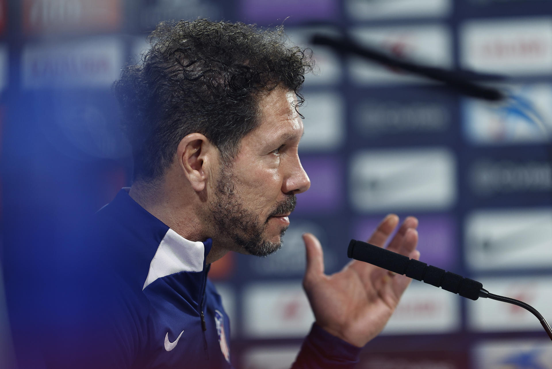 Simeone, en la rueda de prensa de este lunes. EFE/ Rodrigo Jiménez
