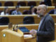 El portavoz del BNG, Néstor Rego, durante un pleno del Congreso celebrado excepcionalmente en el Senado, este miércoles en Madrid, que debate la convalidación de tres decretos del Gobierno con medidas para amortiguar la crisis. EFE/ Mariscal