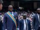 El presidente de la República Democrática del Congo (RDC), Félix Tshisekedi, este sábado en la ceremonia de investidura para un segundo mandato. EFE/EPA/CHRIS MILOSI