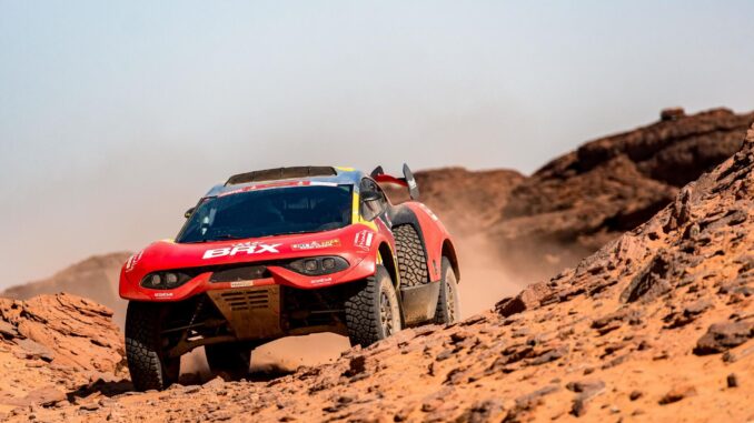 El piloto francés Sebastien Loeb conduce su Prodrive Hunter durante la etapa 10 del Rally Dakar 2024. EFE/EPA/Aaron Wishart
