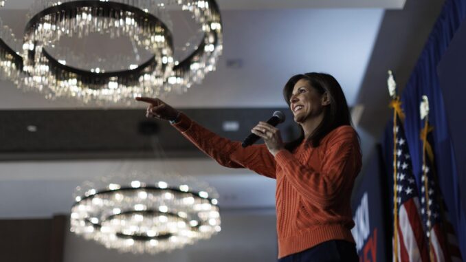 La candidata republicana a la presidencia, la ex gobernadora de Carolina del Sur, Nikki Haley. EFE/EPA/CJ GUNTHER
