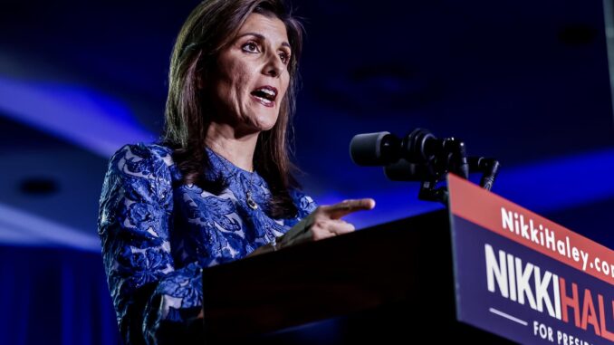 Fotografía de archivo de aspirante a la candidatura del Partido Republicano para las elecciones presidenciales de noviembre, Nikki Haley. EFE/EPA/CJ GUNTHER
