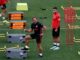 Óscar Ortega, en un entrenamiento del Atlético. EFE/Mariscal