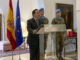 El ministro español de Asuntos Exteriores, José Manuel Albares, durante una ceremonia de condecoración a las tropas españolas desplegadas en el Líbano celebrada este miércoles en la Embajada de España a las afueras de Beirut (Líbano). EFE/Noemí Jabois