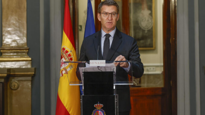 El líder popular, Alberto Núñez Feijóo. EFE/ J.J. Guillén
