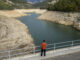 Imagen captada hoy con un dron del embalse de Ulldecona, en Puebla de Benifasar (Castellón). EFE/Andreu Esteban