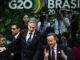 El secretario de Estado de Estados Unidos, Antony Blinken (c-i), y David Cameron, ministro de Asuntos Exteriores del Reino Unido, participan este miércoles en la inauguración de la reunión de ministros de Exteriores del G20 en Río de Janeiro (Brasil). EFE/ Antonio Lacerda