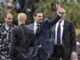 Former Lebanese Prime Minister Saad Hariri (C) greets supporters after his visit to the grave of his father, late Lebanese Prime Minister Rafik Hariri, on the 19th anniversary of his assassination in downtown Beirut, Lebanon, 14 February 2024. Rafik Hariri was assassinated, along with 21 other people, when a massive explosion hit his motorcade in Beirut, Lebanon, on 14 February 2005. (Líbano) EFE/EPA/Wael Hamzeh