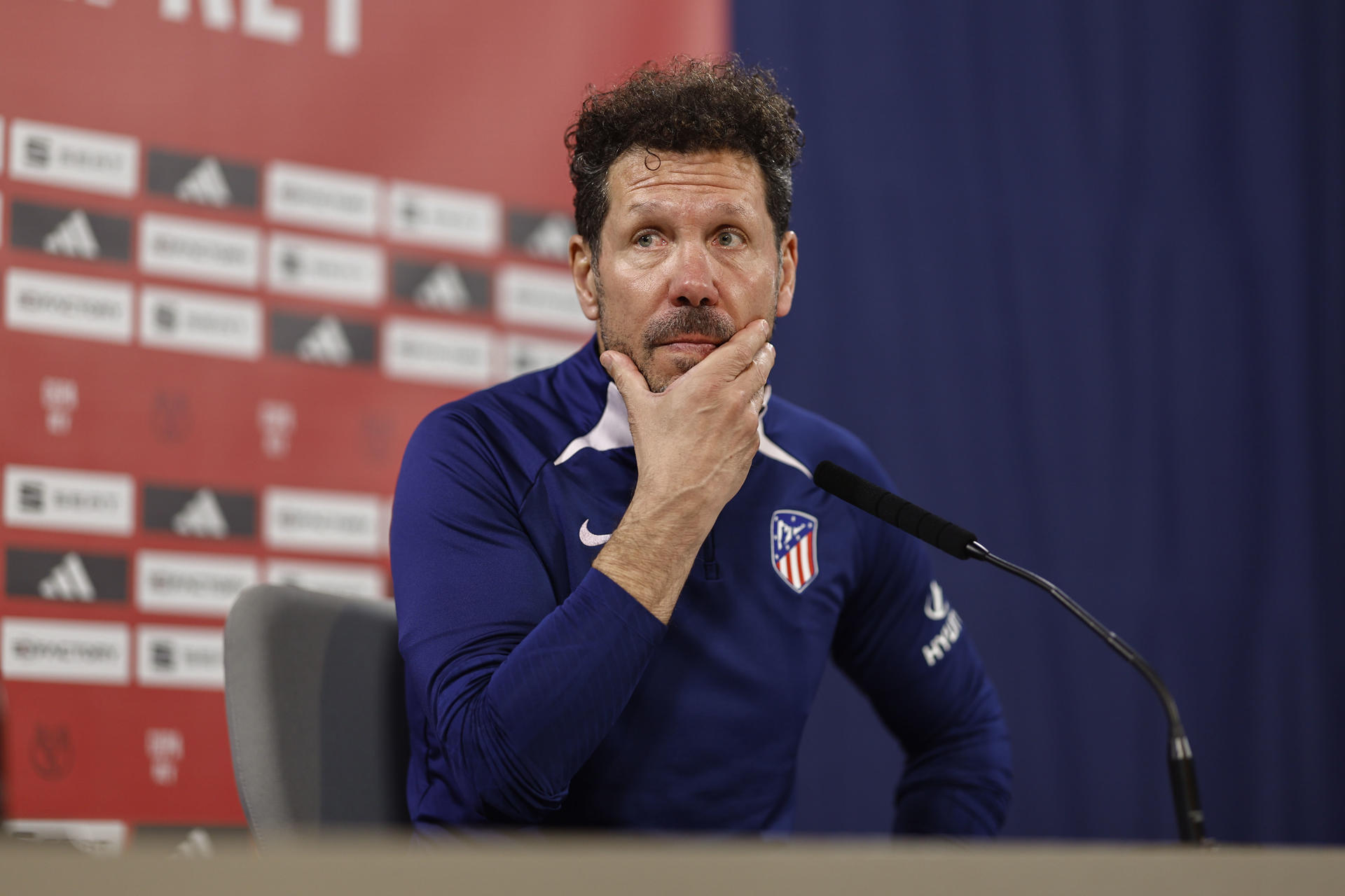 Simeone, durante la rueda de prensa de este miércoles. EFE/ Rodrigo Jiménez
