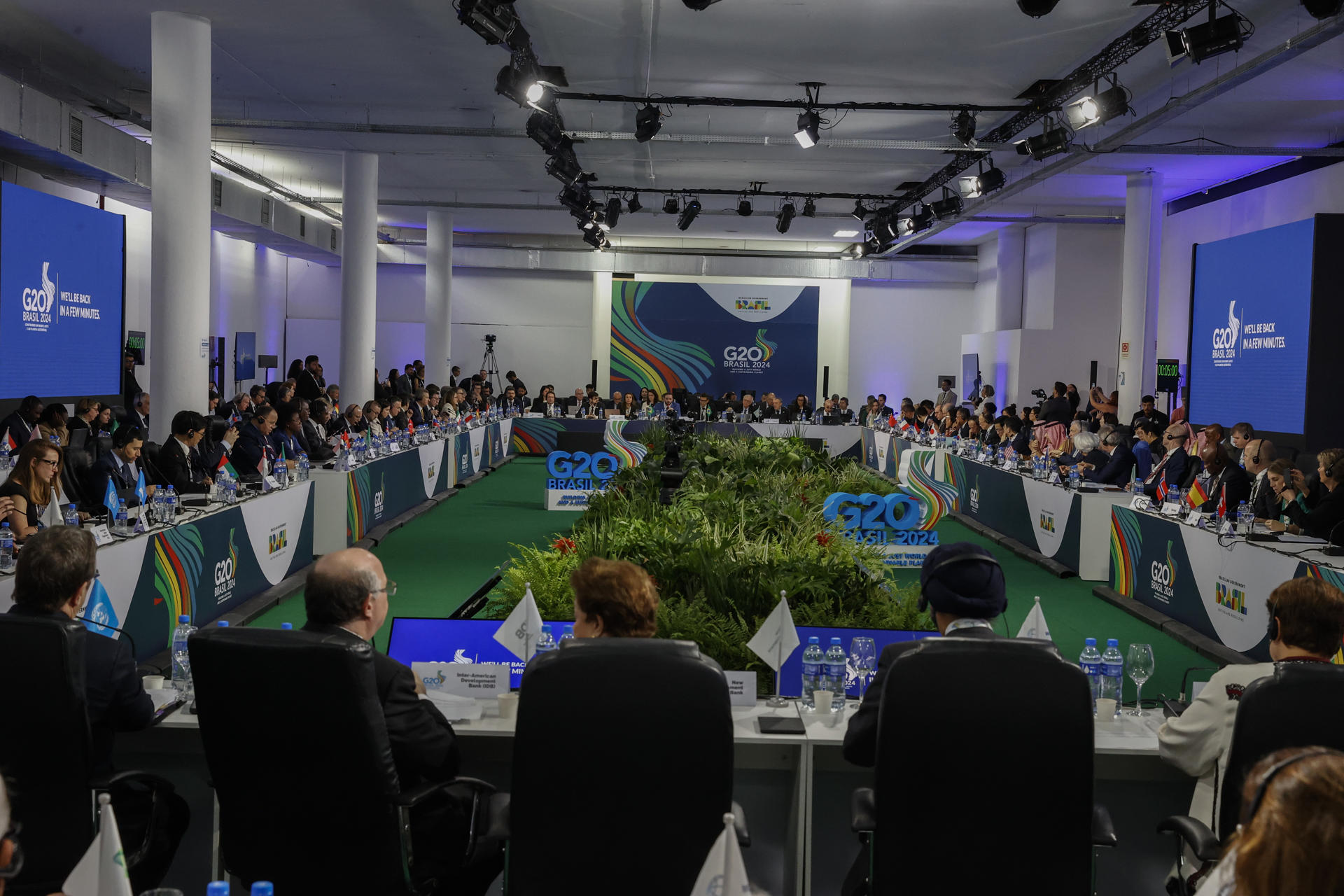 Vista general de la reunión de los ministros de Economía del G20 este miércoles en São Paulo (Brasil). EFE/ Sebastiao Moreira
