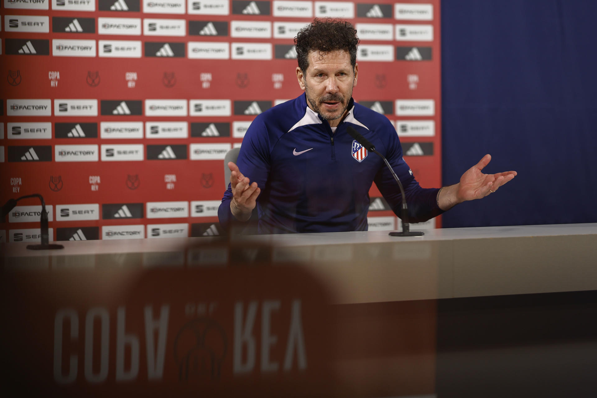 Simeone, durante la rueda de prensa. EFE/ Rodrigo Jiménez
