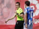 El árbitro Juan Martínez Munuera se dirige al delantero de la Real Sociedad Mikel Oyarzabal, durante un partido de LaLiga. EFE/ Cati Cladera