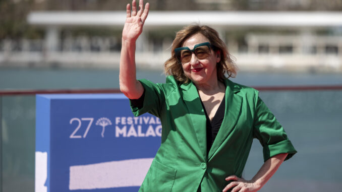 La actriz Carmen Machi posa para la prensa durante la presentación de la película "Tratamos demasiado bien a las mujeres", este domingo en la 27 edición del Festival de cine de Málaga.- EFE/Daniel Pérez
