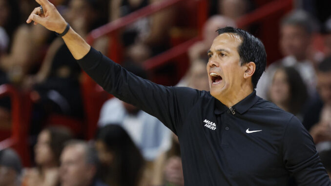 Fotografía de archivo del entrenador Erik Spoelstra de los Miami Heat. EFE/ Rhona Wise
