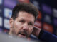 Simeone, en la rueda de prensa de este domingo. EFE/Sergio Pérez