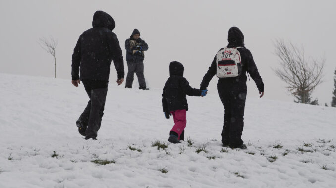 Nieve este viernes, en O Cebreiro, Lugo. EFE/ Eliseo Trigo
