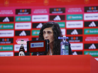 La seleccionadora española femenina de fútbol, Montse Tomé, da una rueda de prensa para anunciar la lista de convocadas para los dos primeros encuentros de clasificación a la Eurocopa de 2025, que disputarán contra Bélgica y la República Checa. EFE/ Zipi