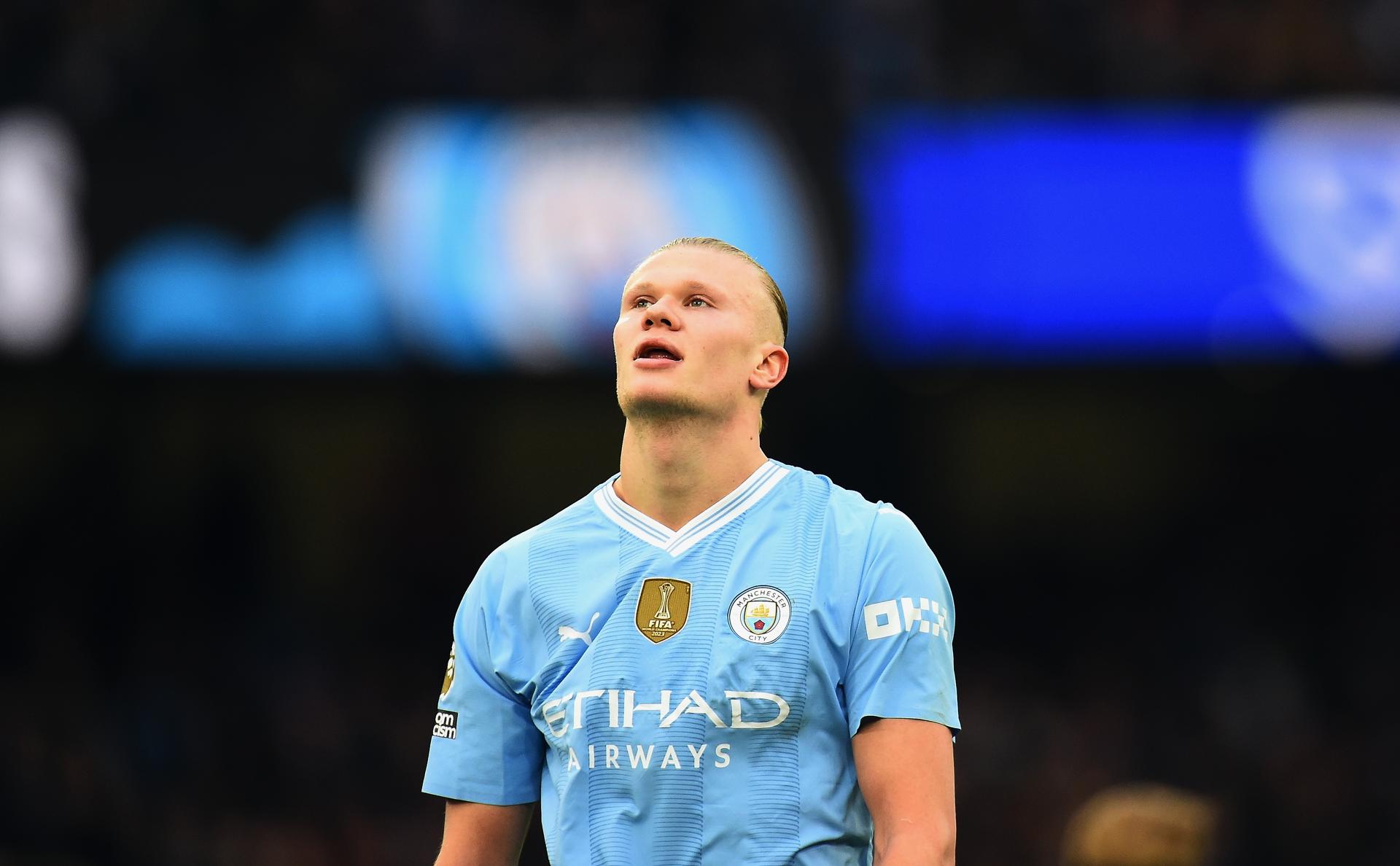 El delantero del Manchester City Erling Haaland tras el partido de la Premier League que han jugado Manchester City y Arsenal en Manchester, Reino Unido. EFE/EPA/PETER POWELL
