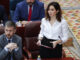 La presidenta de la Comunidad de Madrid, Isabel Díaz Ayuso, interviene en el pleno de la Asamblea de Madrid, este jueves. EFE/ Chema Moya