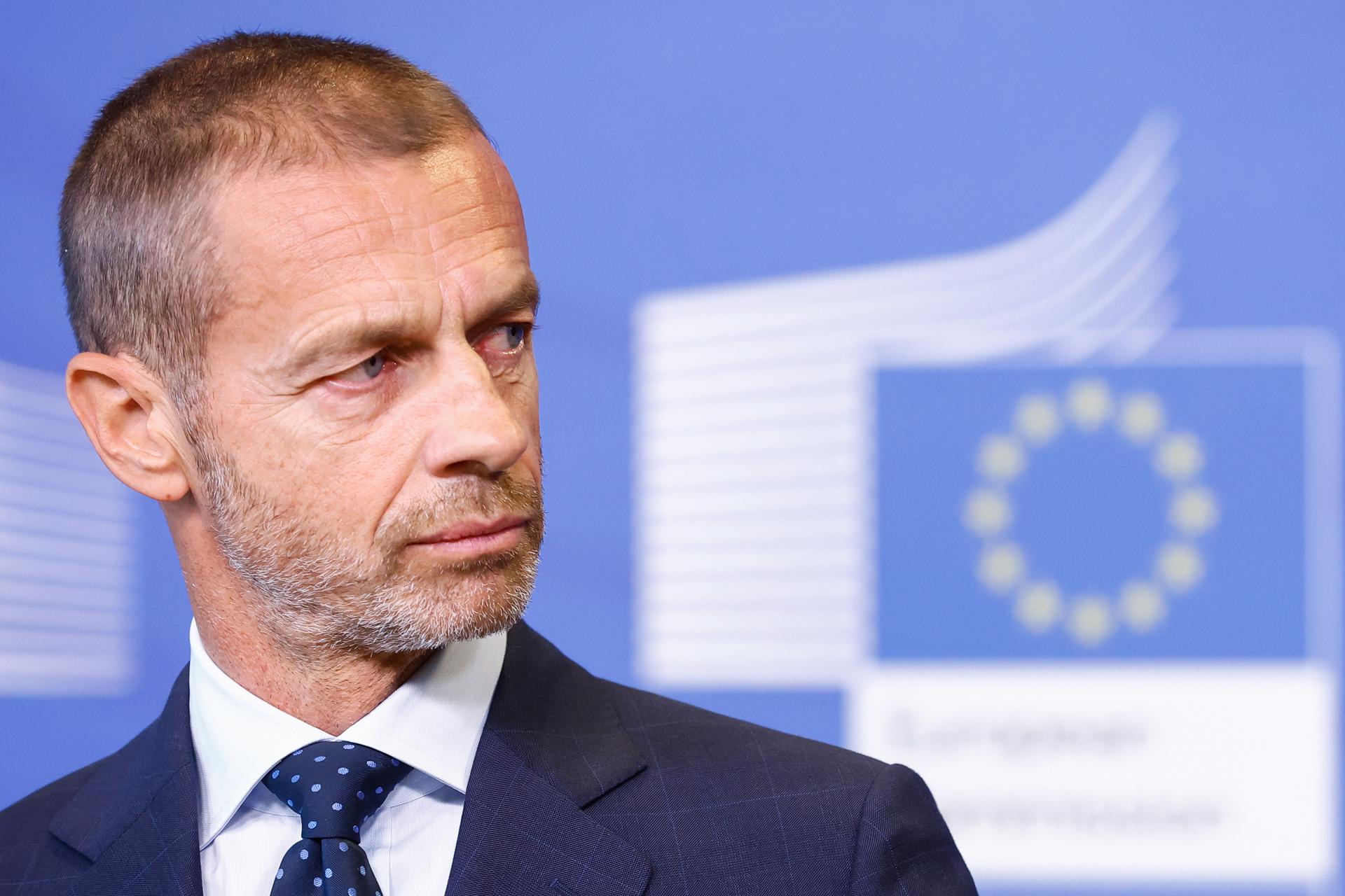 El presidente de la UEFA, Aleksander Ceferin, en una imagen de archivo. EFE/EPA/STEPHANIE LECOCQ
