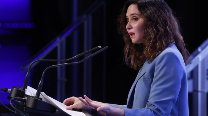 La presidenta de la comunidad de Madrid, Isabel Díaz Ayuso. EFE/ JJ Guillén
