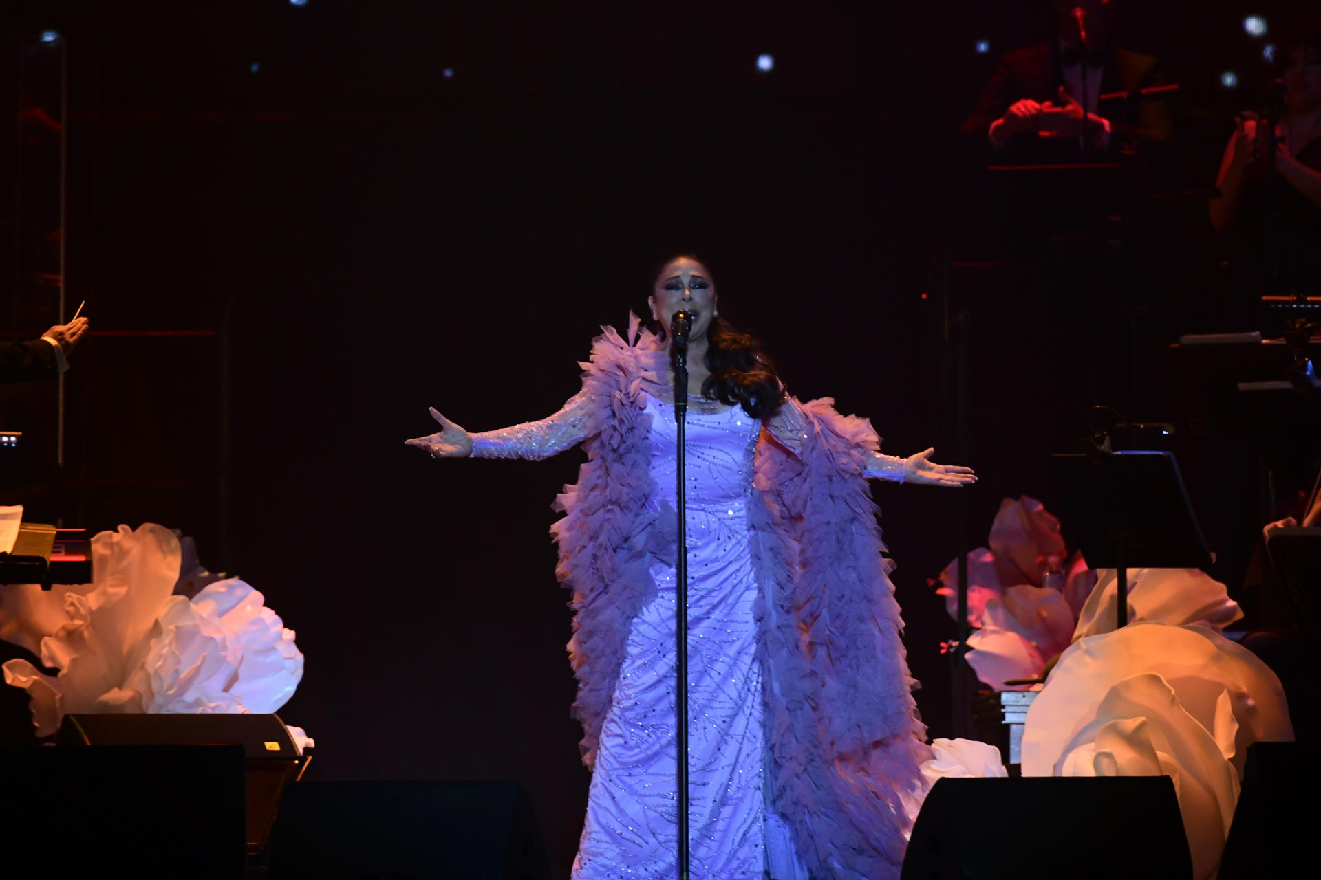 La cantante Isabel Pantoja durante el concierto que ha ofrecido hoy sábado en el Wizink Center de Madrid. EFE / Victor Lerena.
