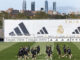 Los jugadores del Real Madrid durante el entrenamiento llevado a cabo este lunes en la Ciudad Deportiva de Valdebebas. EFE/Chema Moya