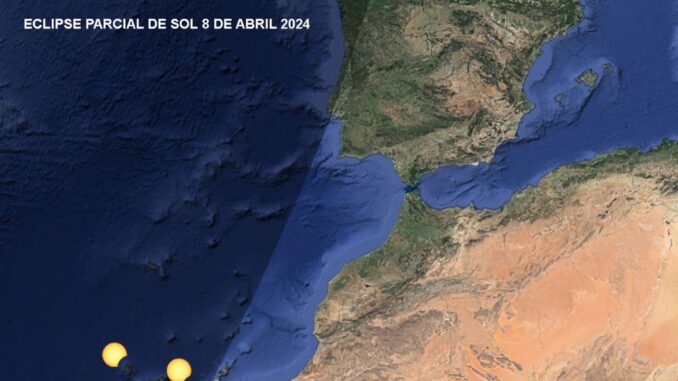 Imagen del eclipse solar que se verá en España parcialmente. Fotografía facilitada por el Observatorio Astronómico Nacional (OAN). EFE
