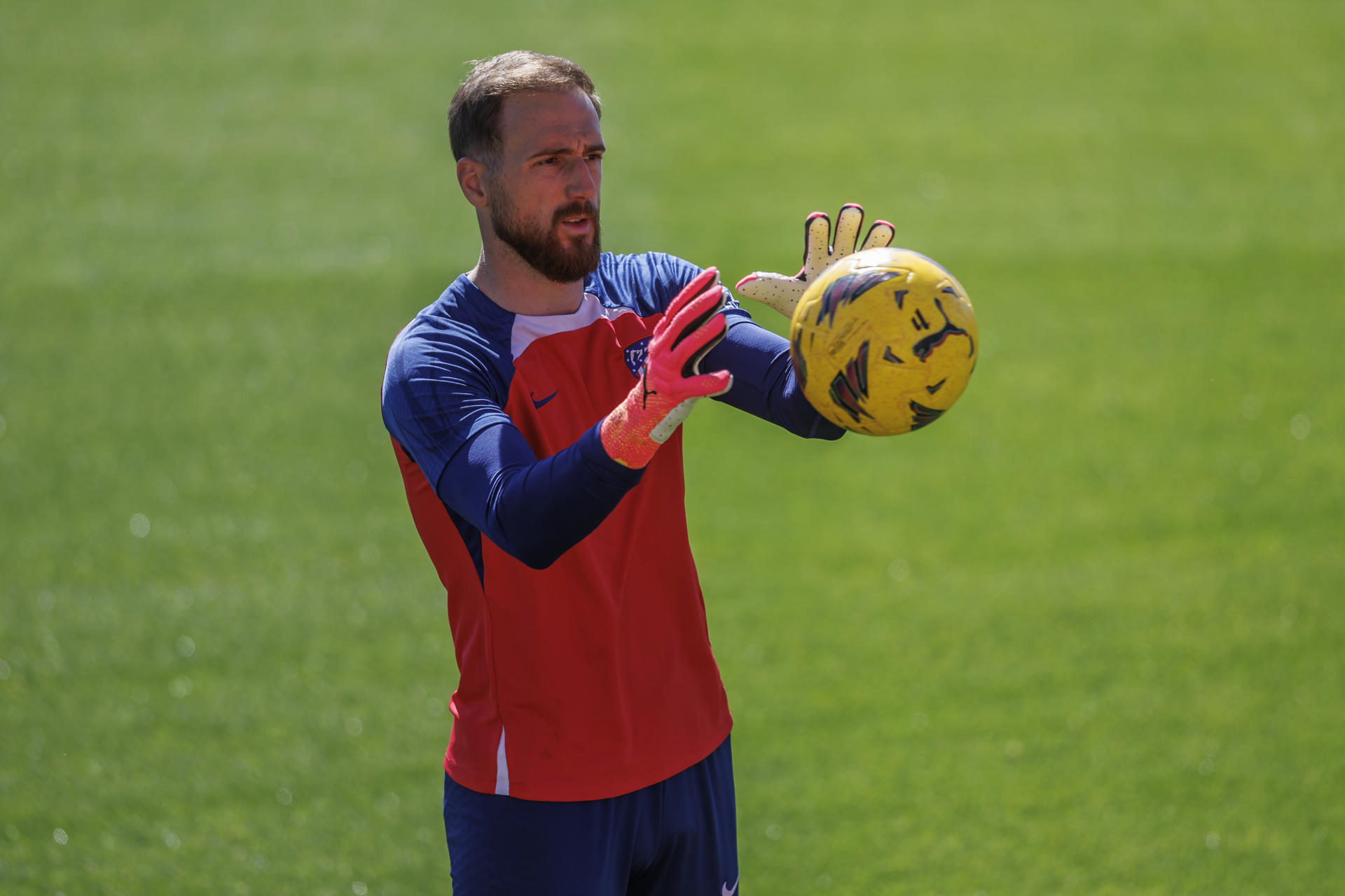 Jan Oblak, en el entrenamiento de este viernes.- EFE/Rodrigo Jiménez
