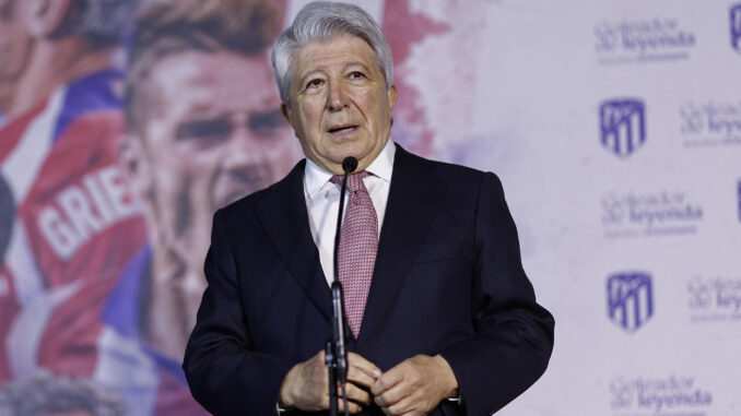 El presidente del Atlético de Madrid, Enrique Cerezo, en una foto de archivo. EFE/ Rodrigo Jimenez
