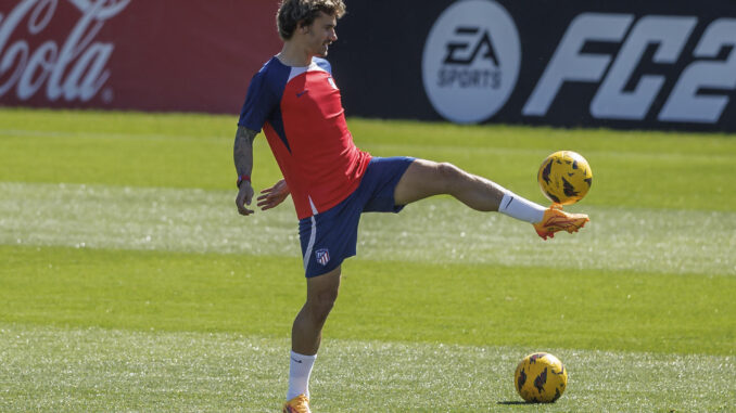 Griezmann, durante el entrenamiento de este viernes.- EFE/Rodrigo Jiménez
