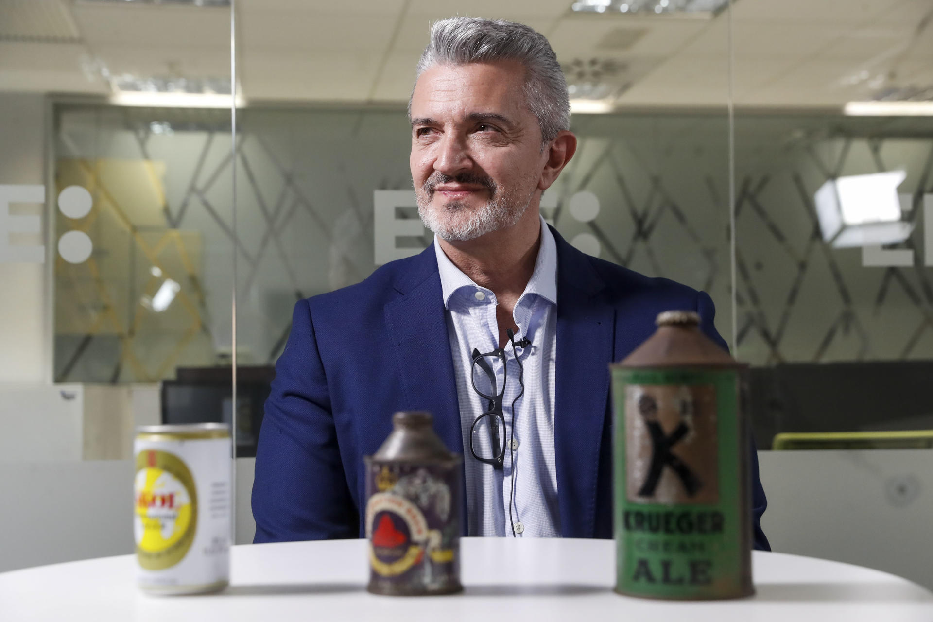 El director de la Asociación de Latas de Bebidas, Juan Ramón Meléndez, durante una entrevista con EFE. EFE/Gema García
