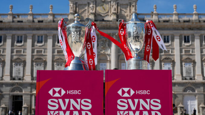 Presentación de las finales del rugby seven, que reunirán del 31 de mayo al 2 de junio a las grandes estrellas internacionales en el Cívitas Metropolitano. EFE/Borja Sanchez-Trillo
