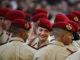 ZARAGOZA, 06/10/2023.-La princesa Leonor (c), participa con los cadetes de la Academia General Militar de Zaragoza en la ofrenda a la Virgen del Pilar, este viernes en la Basílica del Pilar de Zaragoza.- EFE/ Javier Cebollada