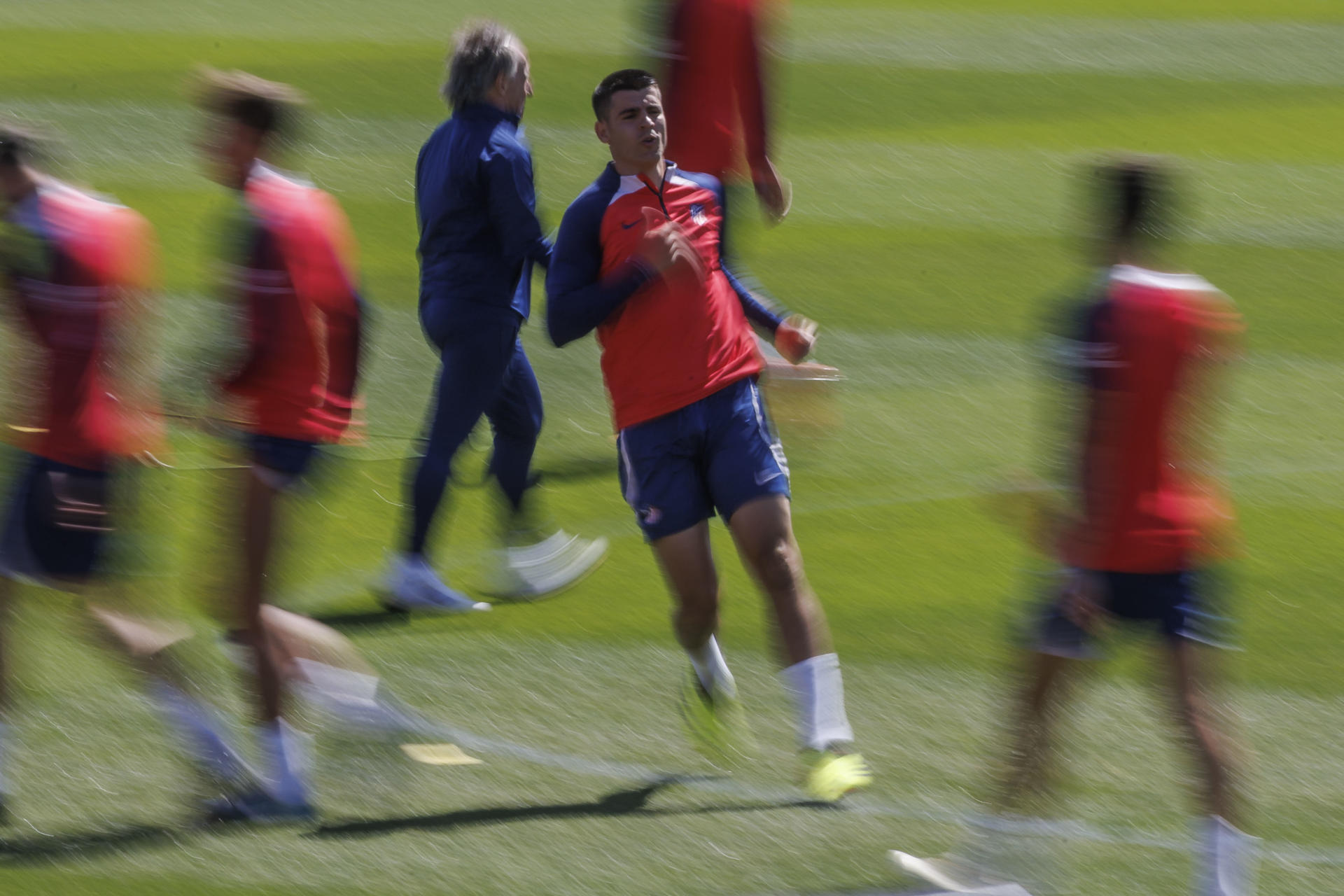 Morata, durante el entrenamiento de este viernes. EFE/Rodrigo Jiménez
