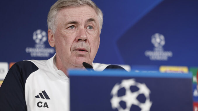 El entrenador del Real Madrid, Carlo Ancelotti. EFE/Sergio Pérez
