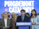 El candidato de JxCat a la presidencia de la Generalitat, Carles Puigdemont, durante la rueda de prensa del pasado 12 de mayo, día de las elecciones catalanas.. EFE/ David Borrat